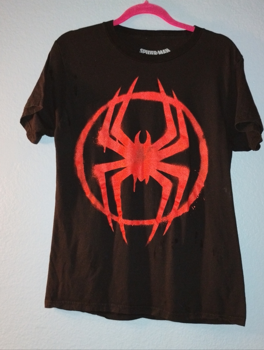 Marvel Black T‑Shirt with Red Spider Logo